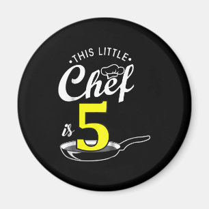 Kids 5th birthday gift Cook 5 year old Magnet