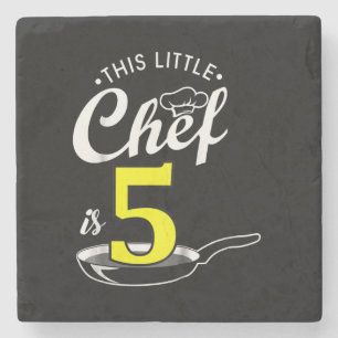 Kids 5th birthday gift Cook 5 year old Stone Coaster