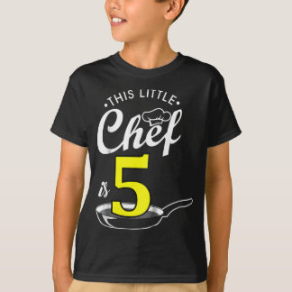 kids 5th birthday girls chef kids T-shirt