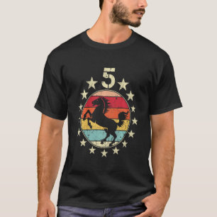 Kids 5th Birthday Horse Fifth 5 Year Old Birthday T-Shirt