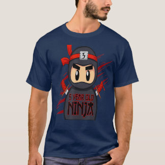 Kids 5th Birthday Ninja   Boys 5 Year Old T-Shirt