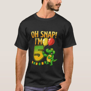 Kids 5Th Birthday "Oh Snap!" Funny Croc Turning 5 T-Shirt