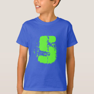 Kids 5th Birthday shirt Age five in neon green