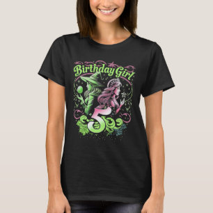Kids 5th Birthday Witch Pink And Green 5 Years Old T-Shirt