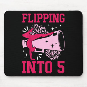 Kids 5th Cheer Birthday Party Five Year Old Cheerl Mouse Pad