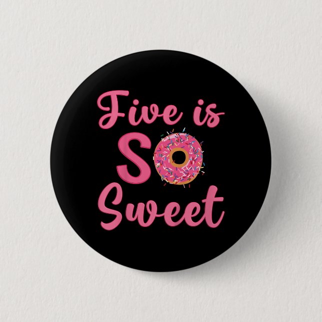 Kids 5th Doughnut Birthday Party Five Year Old Swe 6 Cm Round Badge (Front)