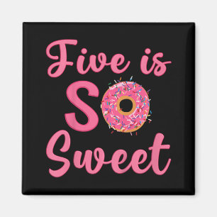 Kids 5th Doughnut Birthday Party Five Year Old Swe Magnet