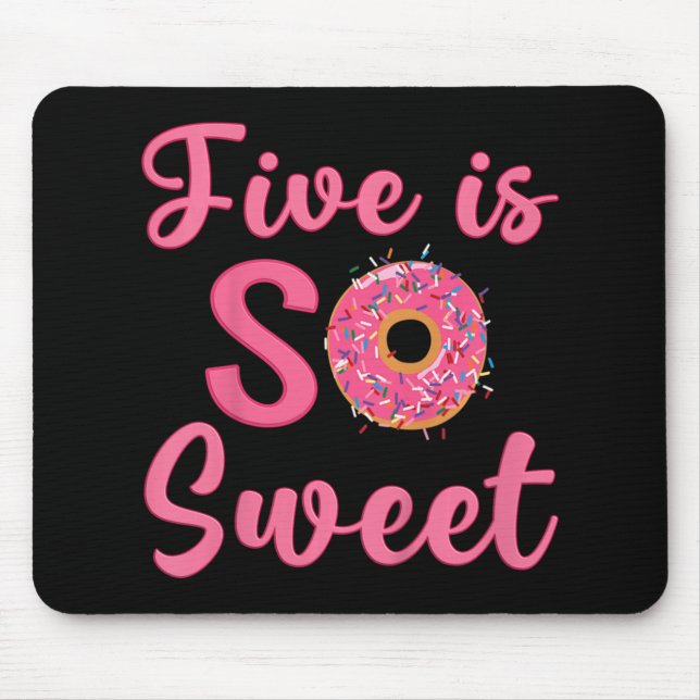 Kids 5th Doughnut Birthday Party Five Year Old Swe Mouse Pad (Front)