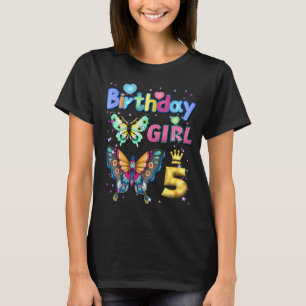 Kids 5Years Old Butterfly Its my 5th birthday Girl T-Shirt