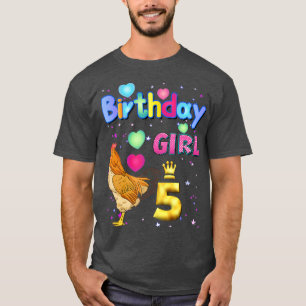 Kids 5Years Old Chicken Its my 5th birthday Girl C T-Shirt