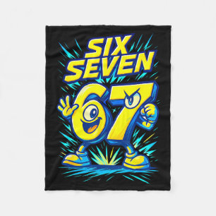 Kids 67 Six Seven Italian Brainrot 6 7 Funny Meme  Fleece Blanket