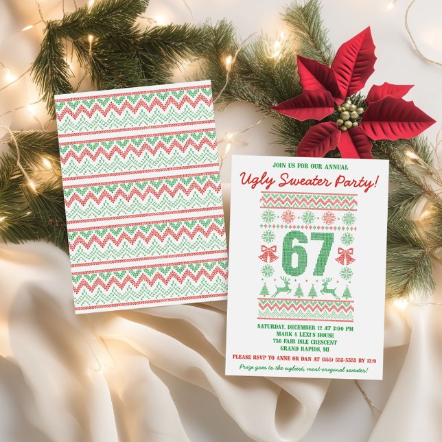 Kids' 67 Ugly Sweater Holiday Party Invitation (Creator Uploaded)