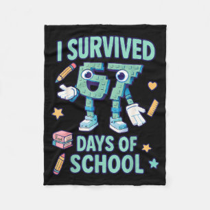 Kids 6-7 Meme I Survived 67 Days Of School Fleece Blanket