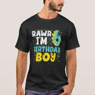 Kids 6 Year Old 6th Birthday Boy Dinosaur Toddler  T-Shirt