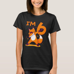 Kids 6 Year Old Animal Dabbing Fox 6th Birthday T-Shirt