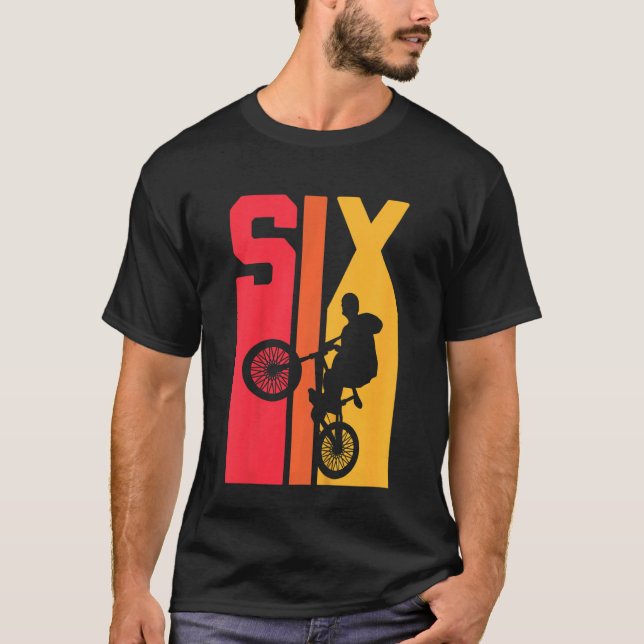 Kids 6 Year Old Bmx Birthday P Y Boys Dirt Biking  T-Shirt (Front)