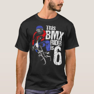 Kids 6 Year Old BMX Birthday Party Boys Dirt Bike  T-Shirt
