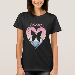 Kids 6 Year Old Cute Butterfly Birthday Girl 6th B T-Shirt