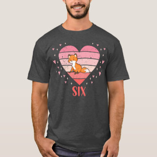 Kids 6 Year Old Cute Fo Birthday Girl 6th Bday  T-Shirt