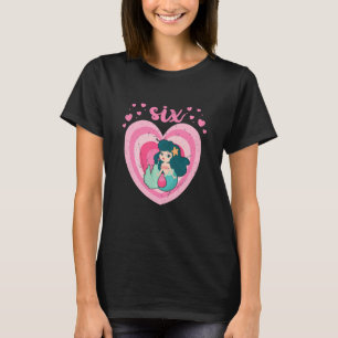 Kids 6 Year Old Cute Mermaid Birthday Girl 6th B D T-Shirt