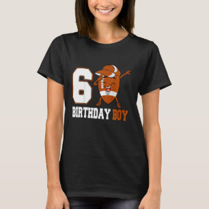 Kids 6 Year Old Dabbing Football 6th Birthday Boy T-Shirt