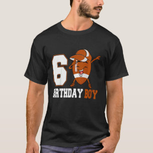 Kids 6 Year Old  Dabbing Football 6th Birthday Boy T-Shirt