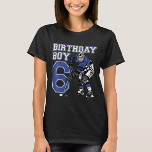 Kids 6 Year Old Ice Hockey Themed Birthday Party 6 T-Shirt