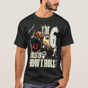 Kids 6 Year Old Monster Truck Birthday T-Shirt