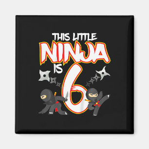 Kids 6 Year Old Ninja Birthday Party Martial Arts Magnet