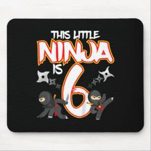 Kids 6 Year Old Ninja Birthday Party Martial Arts Mouse Pad