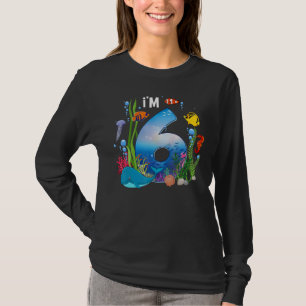 Kids 6 Year Old Ocean Life Whale Dolphin Shark 6th T-Shirt