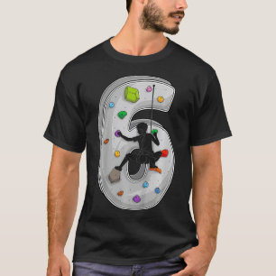 Kids 6 year old rock climbing 6th birthday Adventu T-Shirt