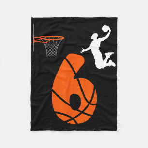 Kids 6 Year Old Slam Dunk Its My 6th Birthday Bysk Fleece Blanket
