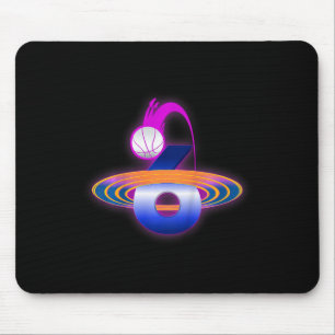 Kids 6 Year Old Space Bysketbyll 6th Birthday Part Mouse Pad