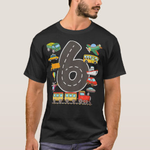 Kids 6 Year Old Transportation Birthday 6th Boys a T-Shirt