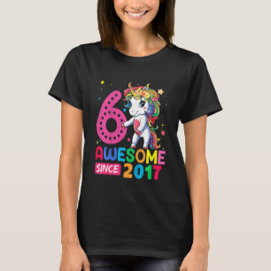 Kids 6 Year Old Unicorn Flossing 6th Birthday Girl T-Shirt