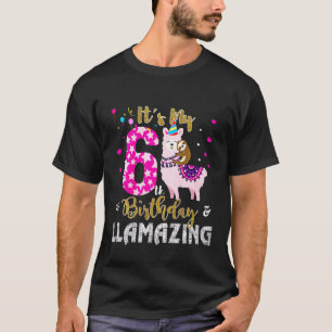 Kids 6 Years Old and Llamazing 6th birthday sloth T-Shirt