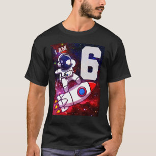 Kids 6 Years Old Birthday Boy Astronaut Space 6th T-Shirt