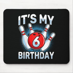 Kids 6 Years Old Bowling 6th Birthday Party Boys G Mouse Pad