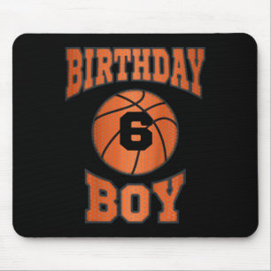 Kids 6 Years Old Boy 6th Birthday Basketball Them Mouse Pad