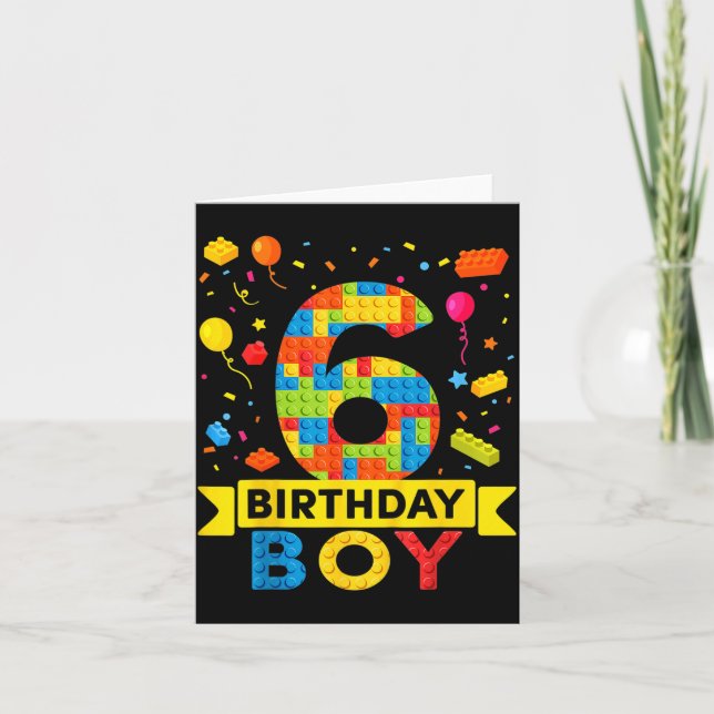 Kids 6 Years Old Building Blocks Builder 6th Card (Front)