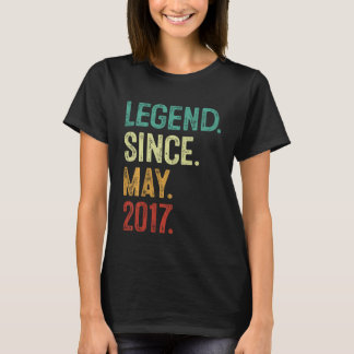 Kids 6 Years Old Legend Since May 2017 6th Birthda T-Shirt