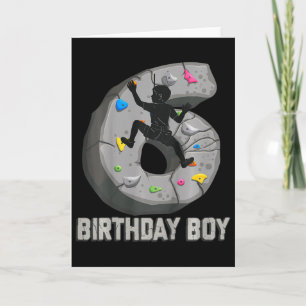Kids 6 Years Old Rock Climbing 6th Birthday Advent Card