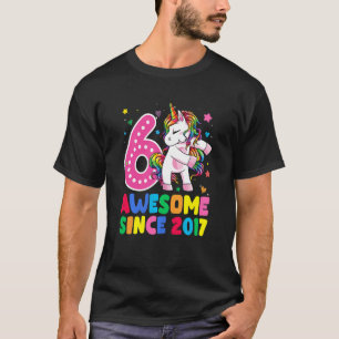 Kids 6 Years Old Unicorn Flossing 6th Birthday Gir T-Shirt