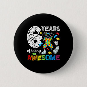 Kids 6th Autism Birthday Party Six Year Old Autist 6 Cm Round Badge