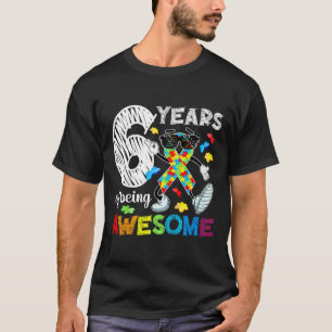 Kids 6th Autism Birthday Party Six Year Old Autist T-Shirt