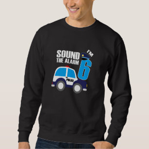 Kids 6th Birthday 6 Six Year Old Police Car Cop Of Sweatshirt