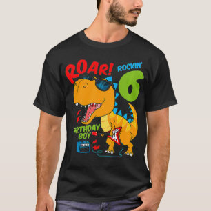 Kids 6th Birthday 6 Year Old Boy Rock Star TRe Pla T-Shirt