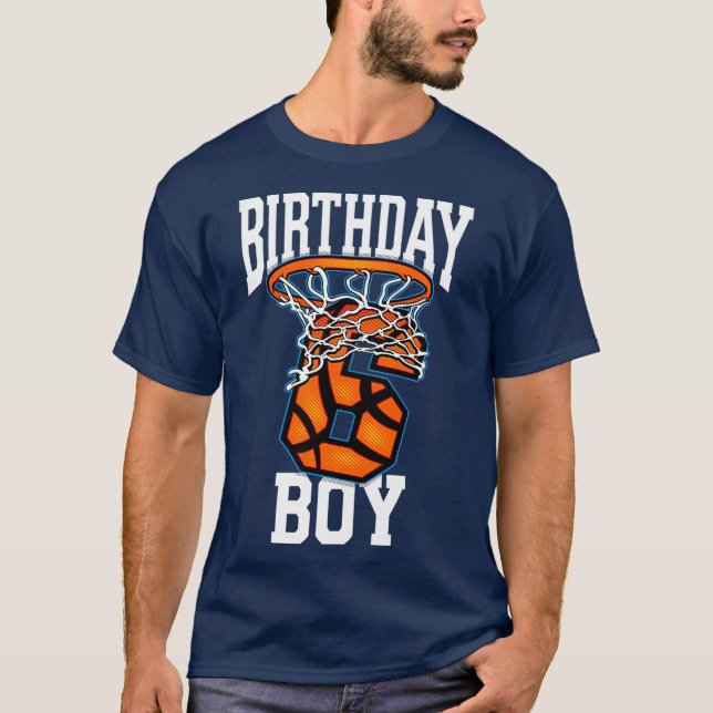 Kids 6th Birthday  Basketball  For Boy  6 Years T-Shirt (Front)