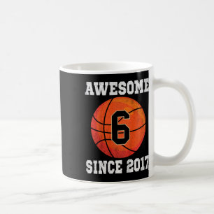 Kids 6th Birthday Basketball Lover 6 Years Old Vin Coffee Mug